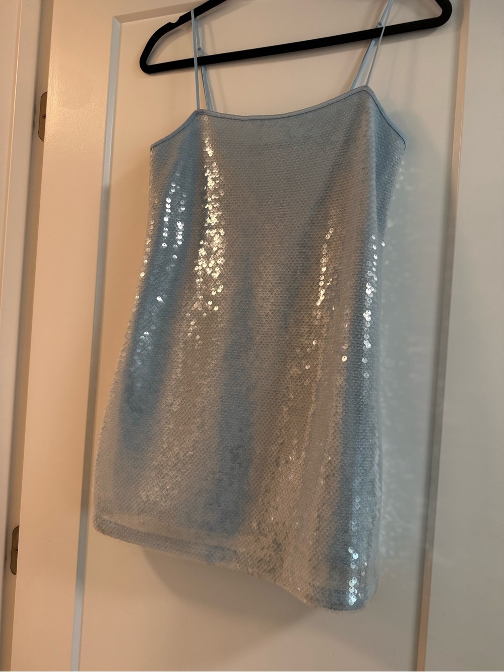Abercrombie & Fitch Light Blue Sequin Midi Dress